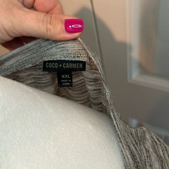 Coco + Carmen XXL Faux Wrap Heathered Gray Ruched Dress - Picture 2 of 11